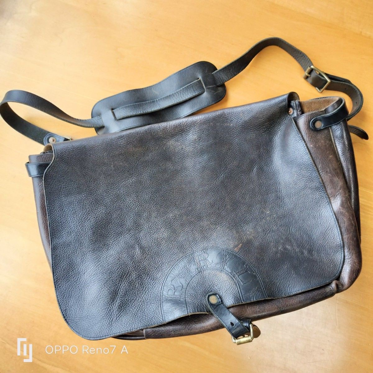RRL Double RL Ralph Lauren Leather Messenger Bag Shoulder Bag Dark Brown