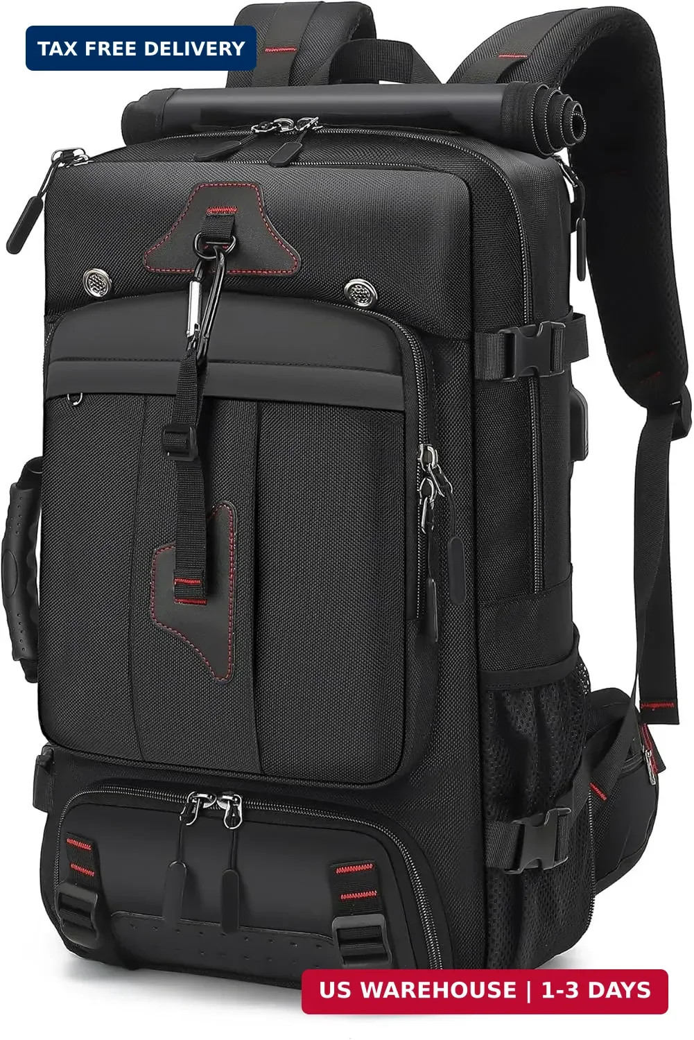 60L Large Travel Backpack with Shoe Compartment, Convertible Utility Backpack fo