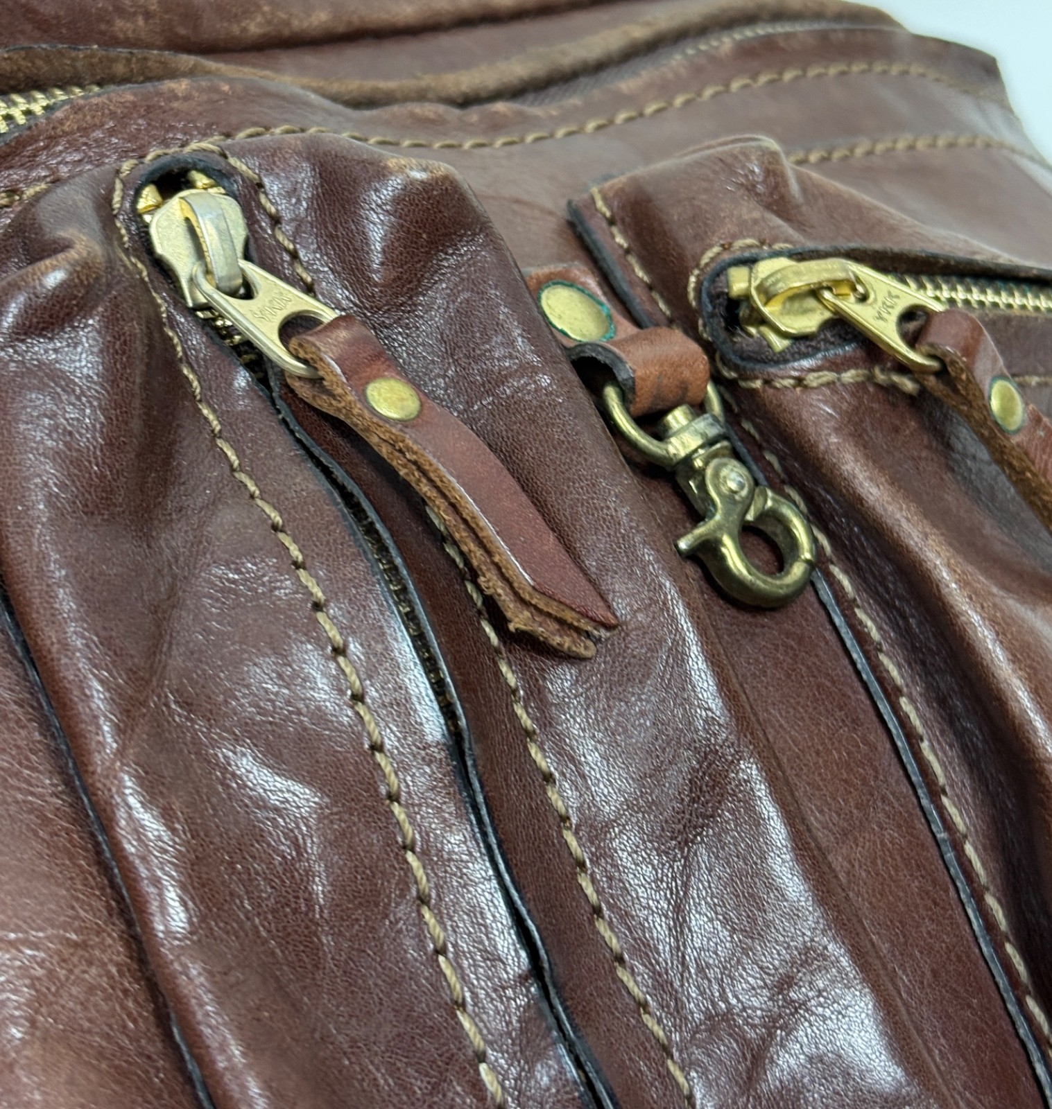 Herz Bag Leather Handmade 2way Multifunctional Shoulder Brown Unisex