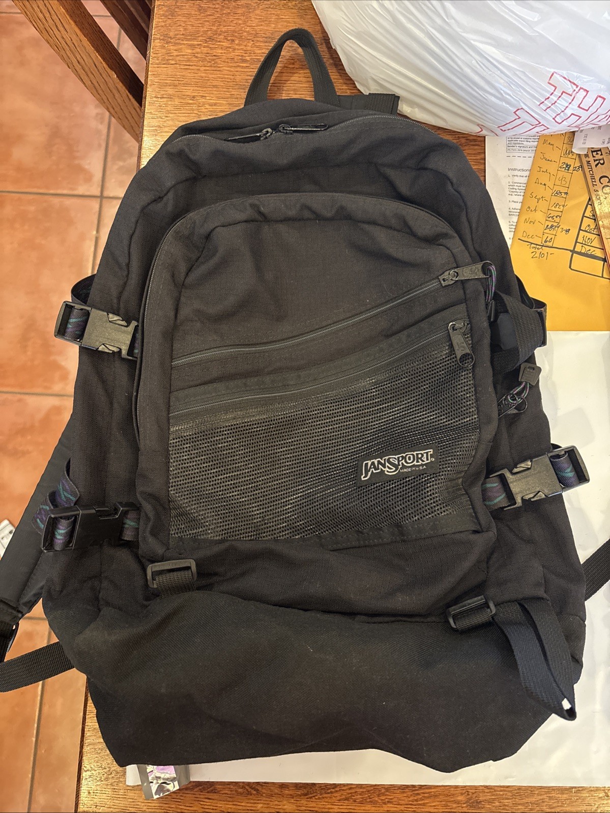 Vintage JanSport Backpack Made USA Hiking Large Outdoor Travel Bag 90s