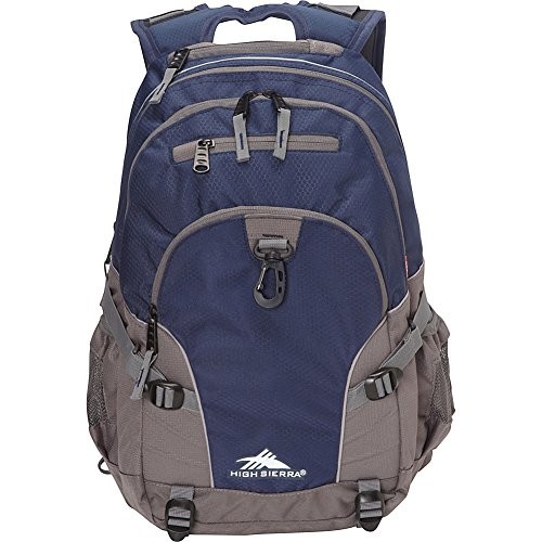HIGH SIERRA LOOP BACKPACK, TRAVEL, WORK BOOKBAG, TABLET SLEEVE, SILVER HEATHER