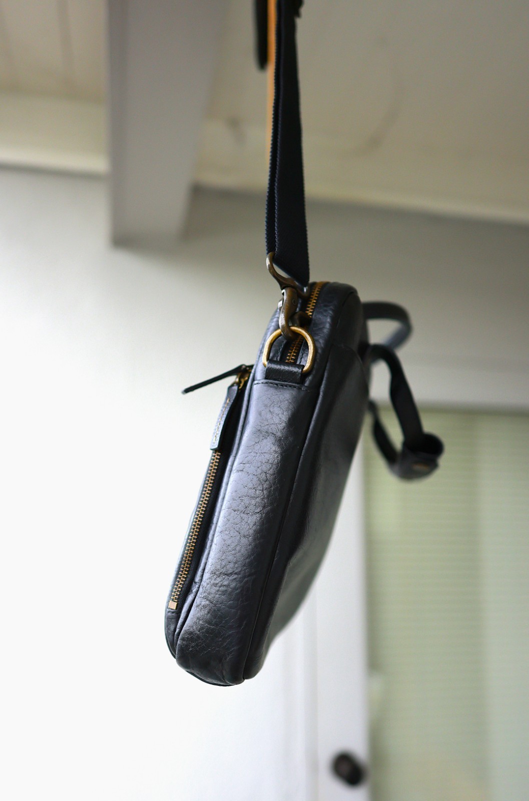 Trask Jackson Bison Leather Briefcase/Laptop Bag- Horween American Bison (Black)