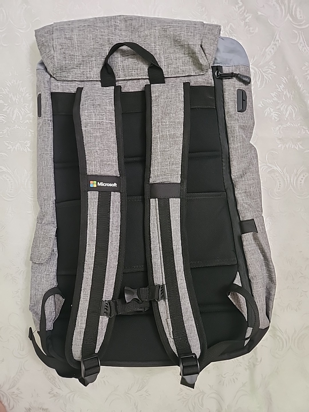 Microsoft Computer Top Loader Buckle Flap Loptop Backpack Gray