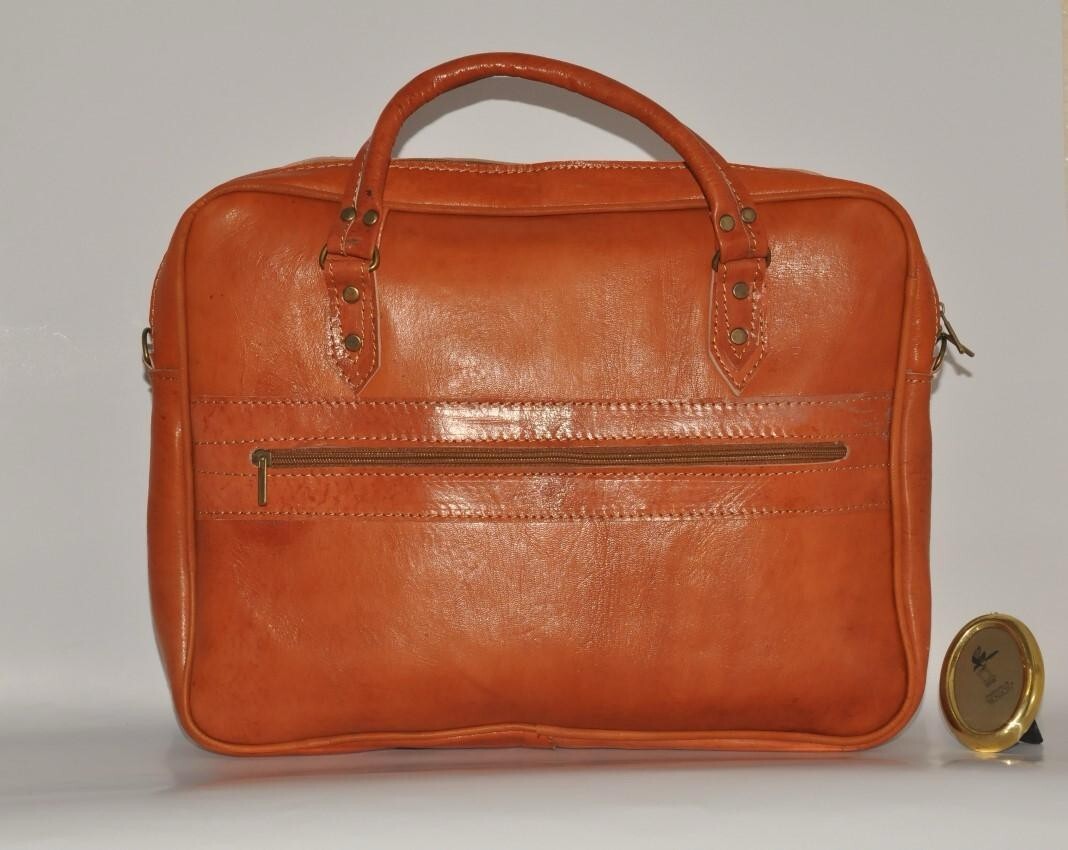 Leather document holder, Leather briefcase,Laptop briefcase,moroccan leather bag