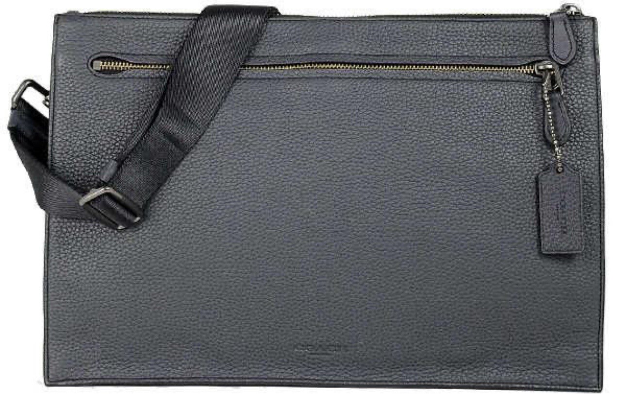 Coach | Black Manhattan Convertible Messenger Slim Bag