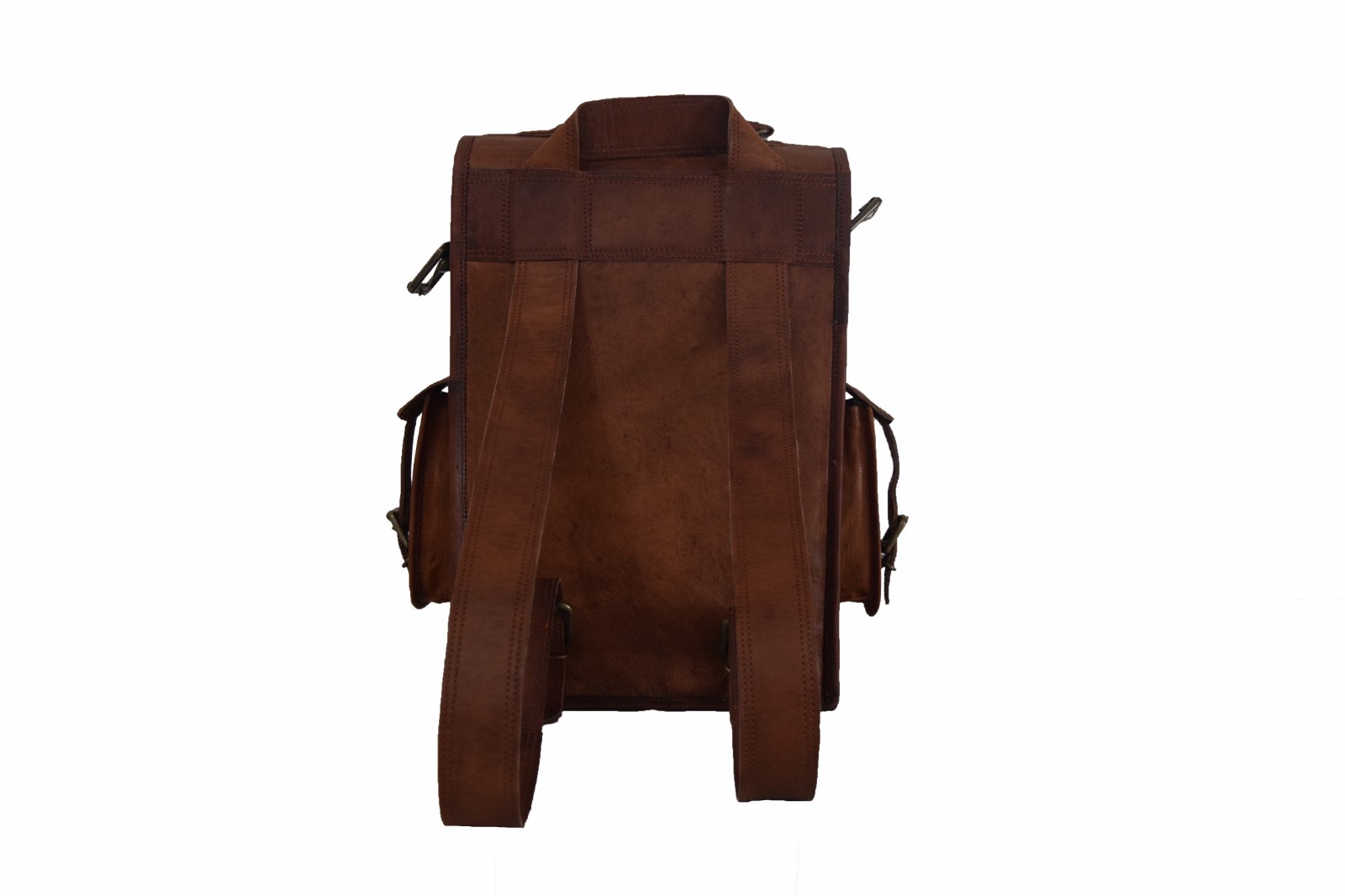 Leather Backpack Convertible Messenger Bag Laptop Satchel Rucksack Shoulder14 In