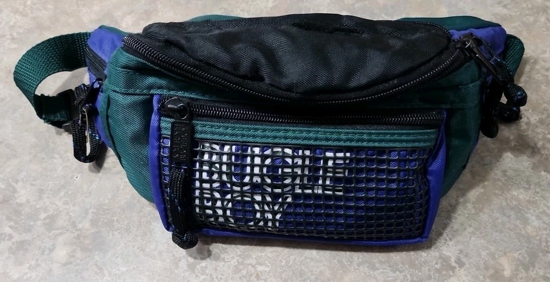 Vintage Bugle Boy Fanny Pack Colorblock 80s 90s Preppy Geek Travel Rare Logo