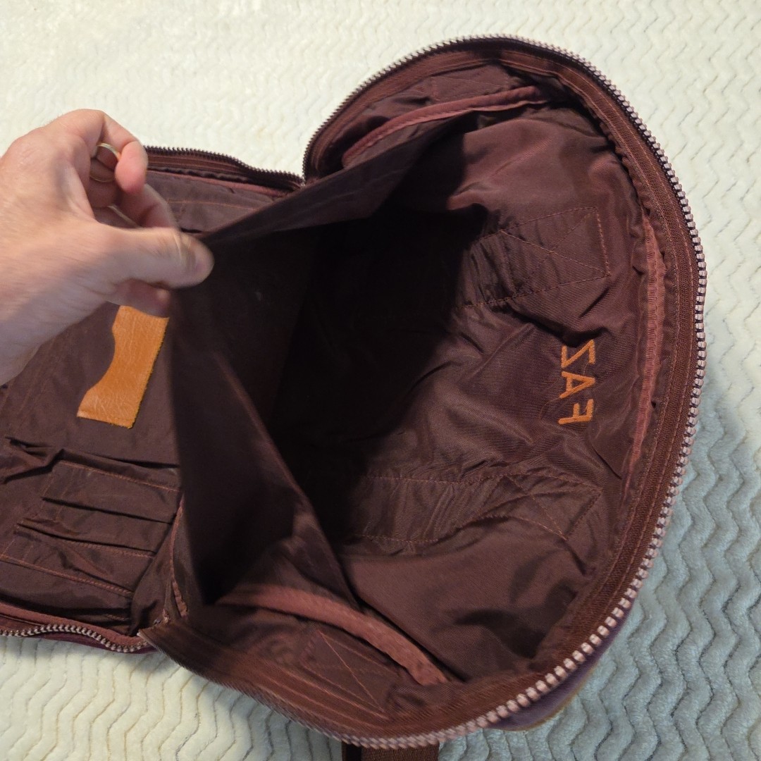 VTG Lands End Square Rigger Canvas Briefcase Messenger Bag Burgundy Made USA