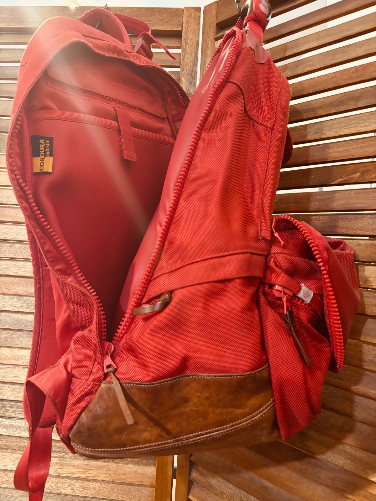 visvim Ballistic 22L Backpack Red CORDURA F.I.L Leather Bottom Rare JPN #486