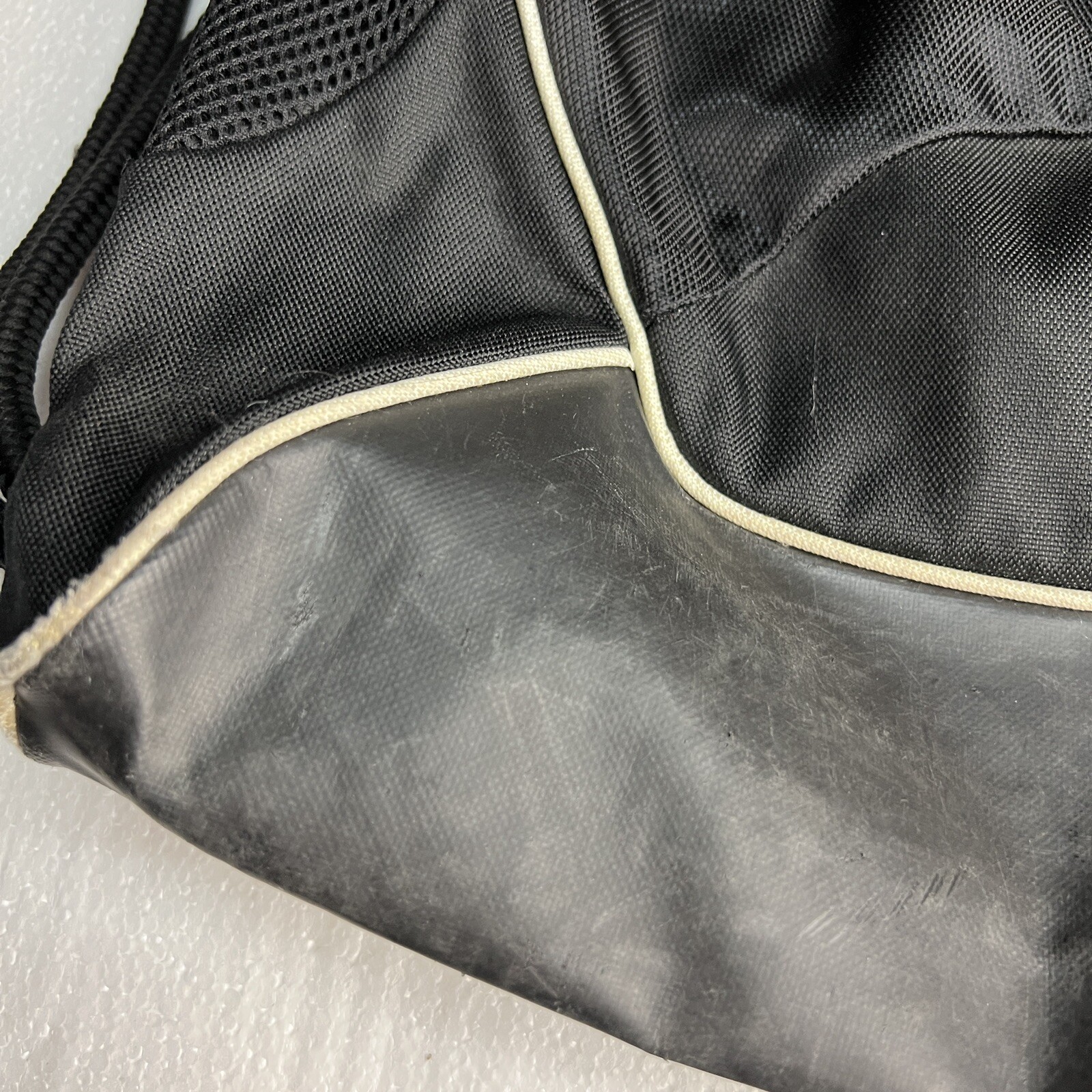 Adidas Drawstring Back Pack Black 3 Stripes Pocket Heavy Duty