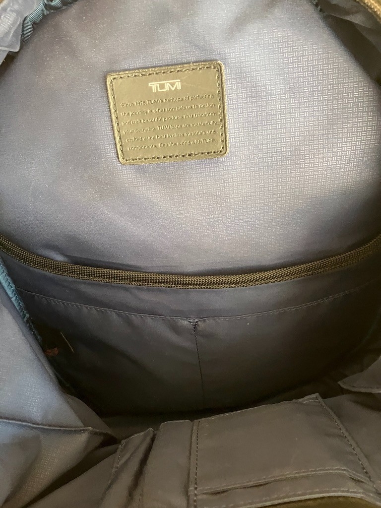 Tumi Alpha 3 Backpack – Black Ballistic Nylon and Leather Custom Monogram
