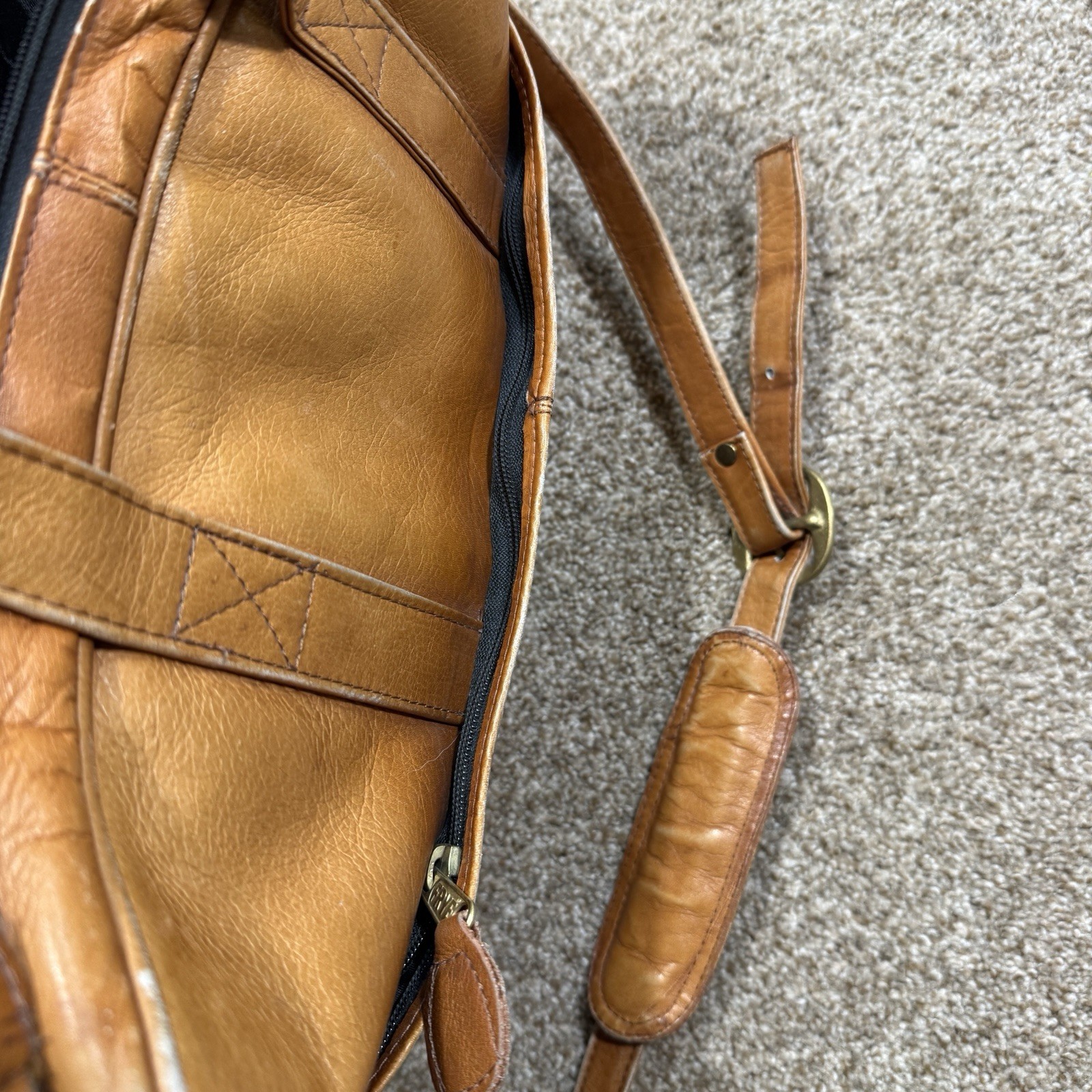 Frye Genuine Leather Briefcase Messenger Bag Cognac Brown Laptop Bag Unisex