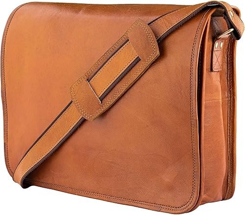 Men’s Brown Leather Laptop Bag | Vintage Genuine Leather Messenger Satchel