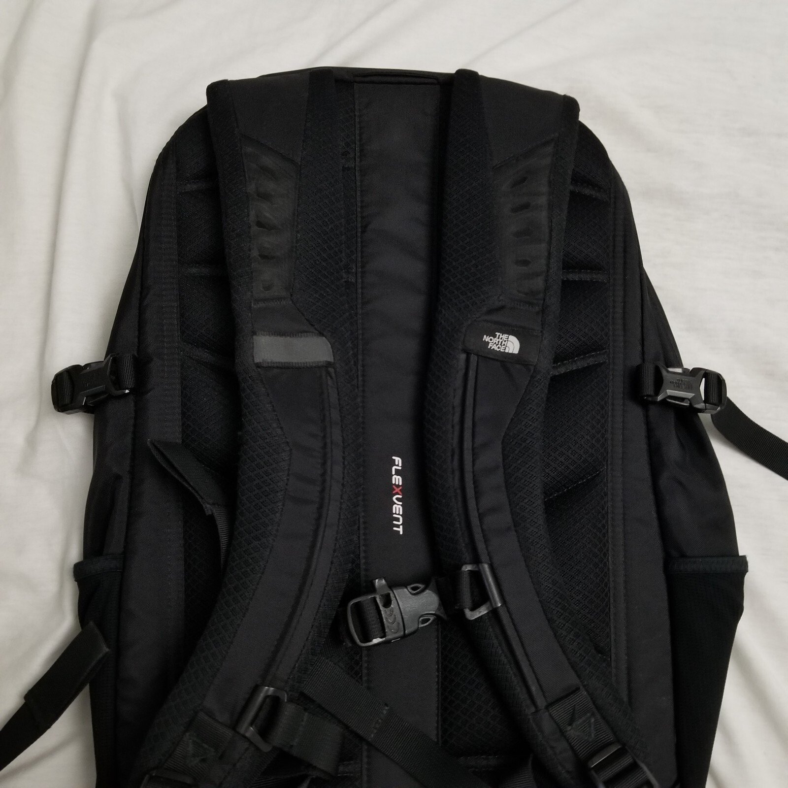 The North Face Fall Line Backpack Black Hiking Travel Outdoor School Work Logo