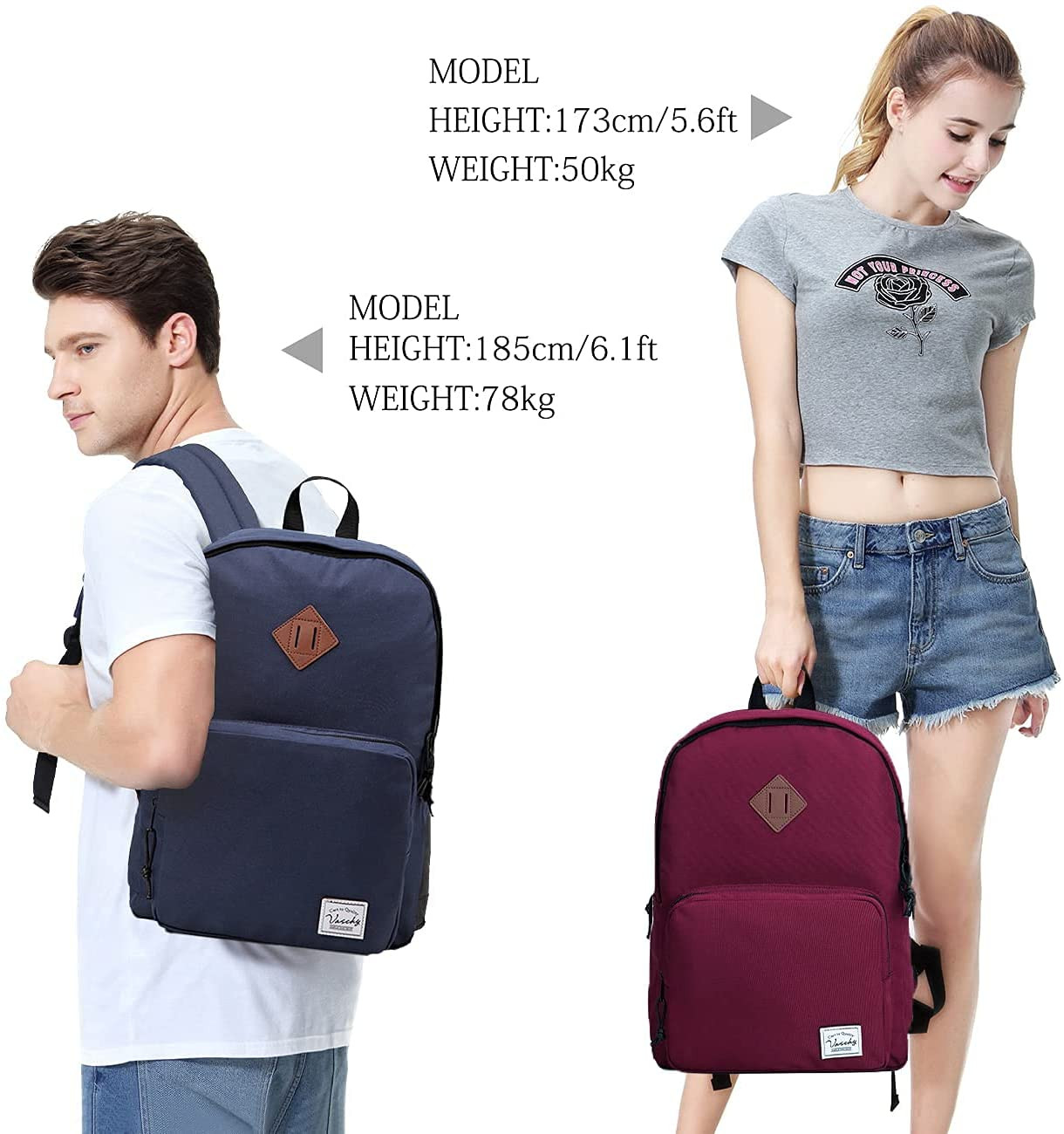 Ultra Lightweight School Backpack for Men Women Bookbag for Kids Boys Girls Navy