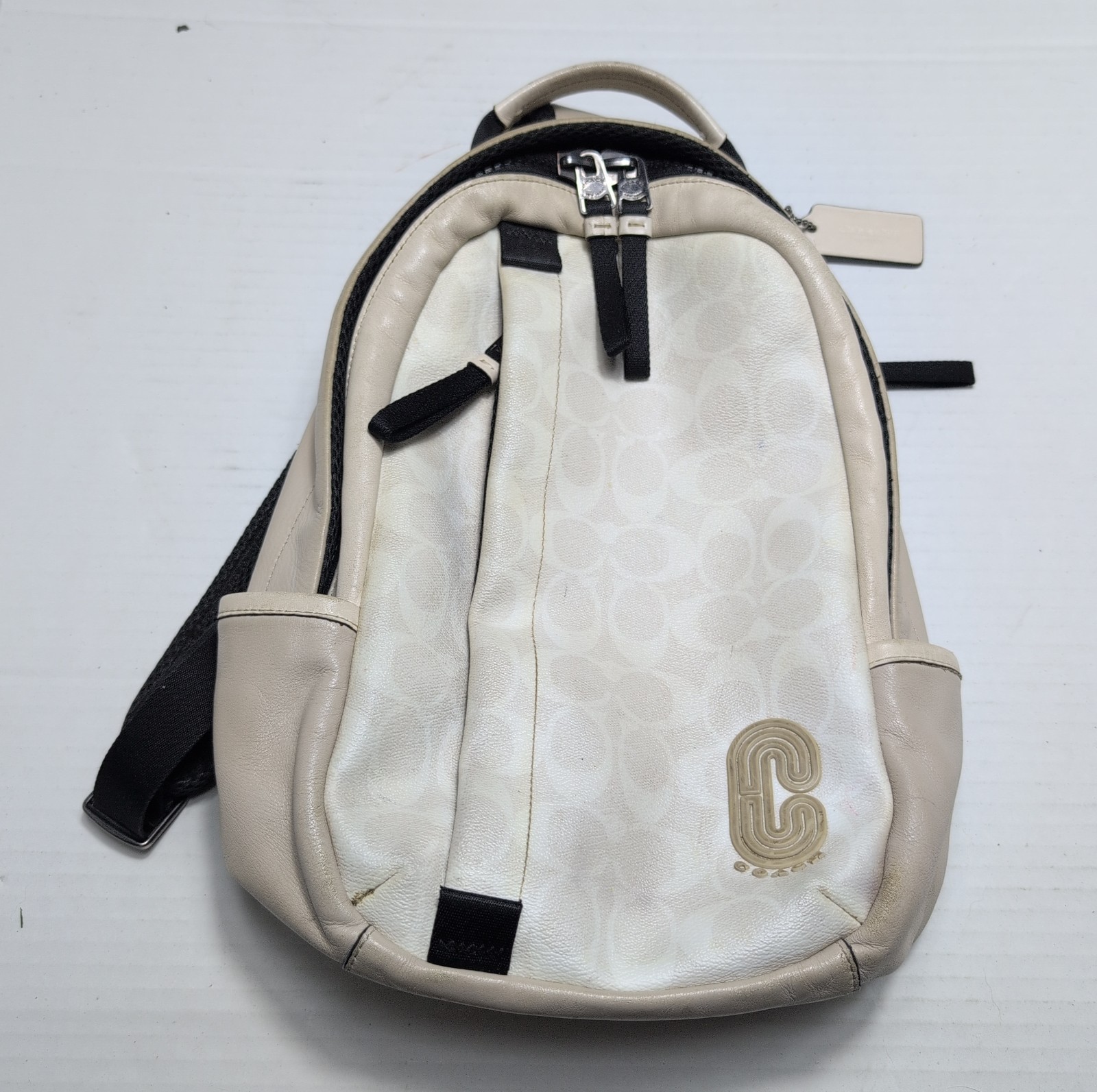 Coach Signature White/Black/Beige Crossbody Bag C2057-2337