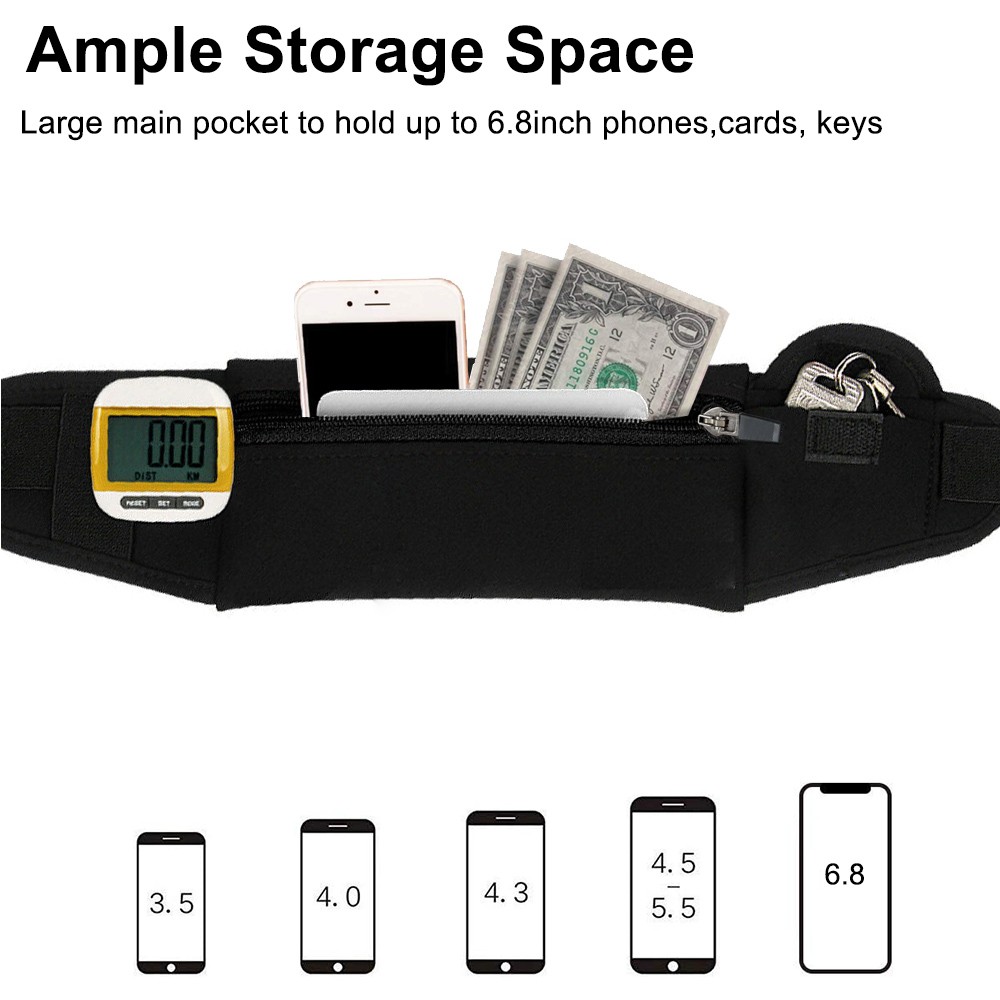 Waterproof Waist Bum Bag Running Jogging Phone Belt Pouch Zip Fanny Pack