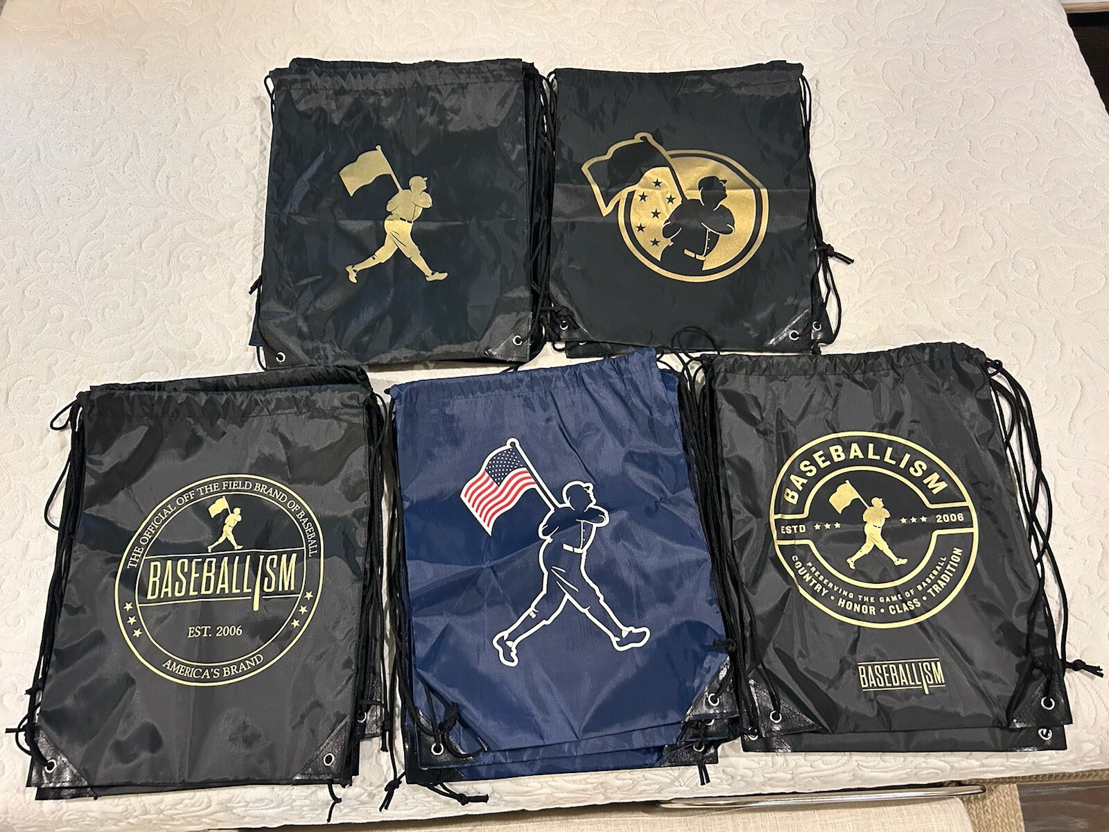 New Promotional Baseballism Drawstring Backpack – CHOOSE YOUR DESIGN