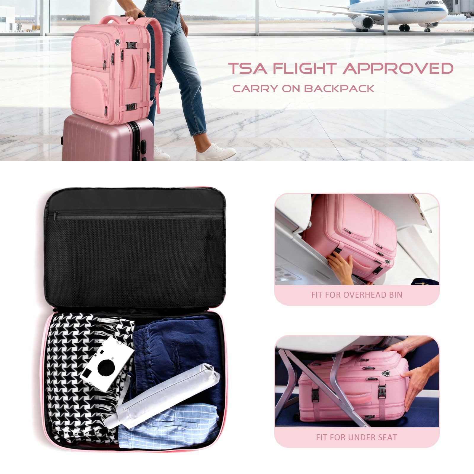 Travel Backpack 52L Expandable for 18.4 Inch Laptop – TSA Approved Carry