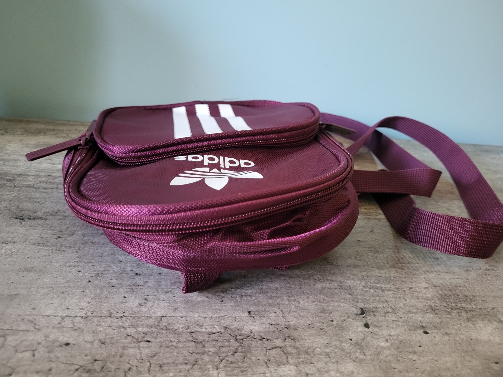 Adidas Maroon Adjustable Mini Backpack Adidas 3 Stripes