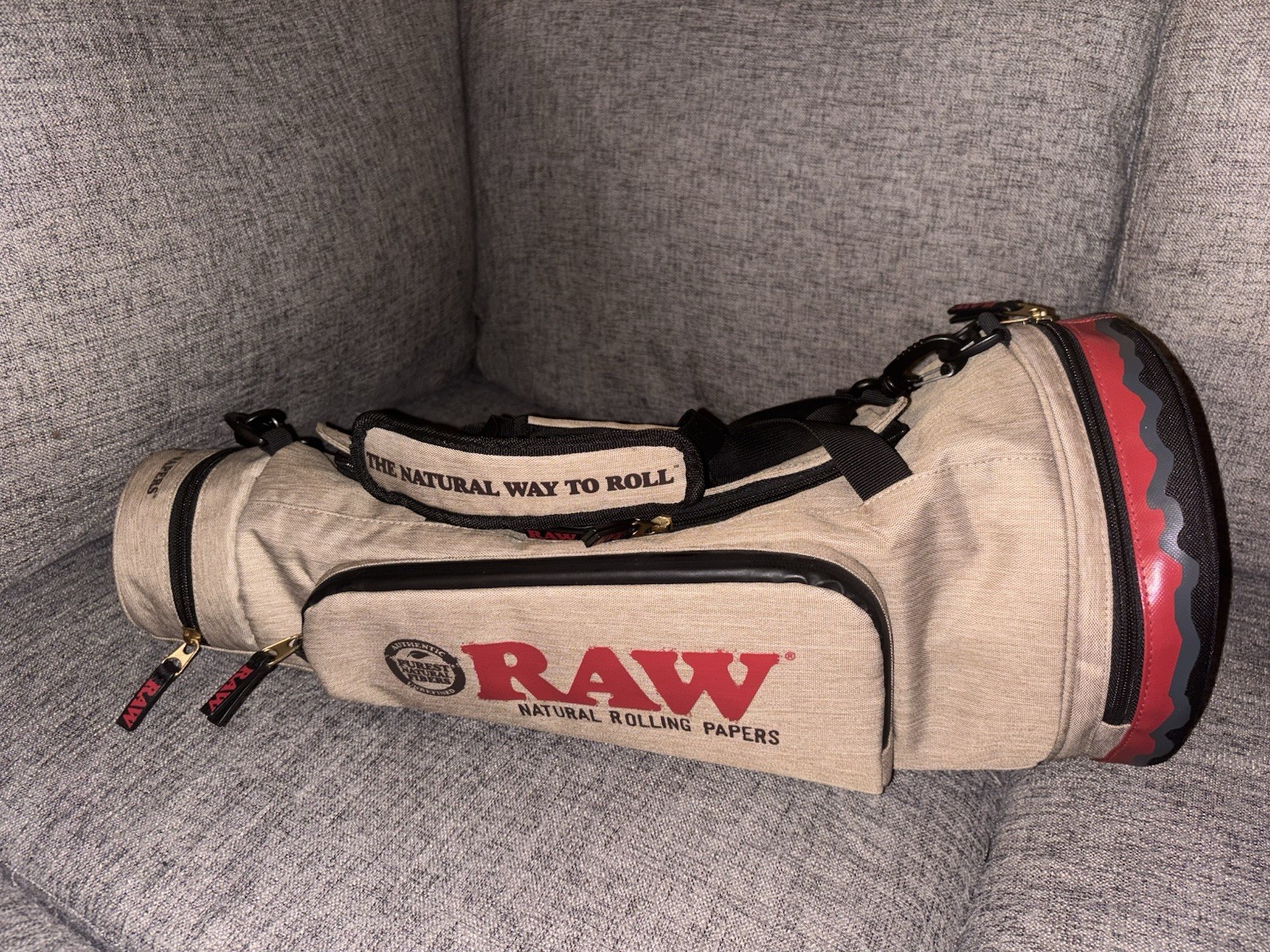 Raw Rolling Papers Cone Shaped Duffle Bag Shoulder Strap Authentic W/ RAW Poster