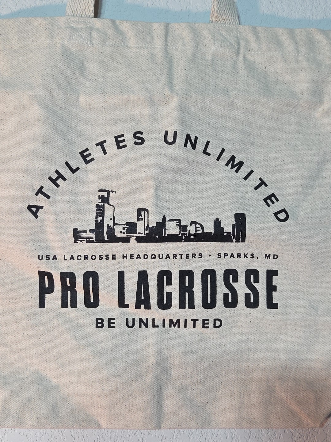 New Athletes Unlimited Pro Lacrosse 100% Cotton Tote Bag USA Headquarters Sparks