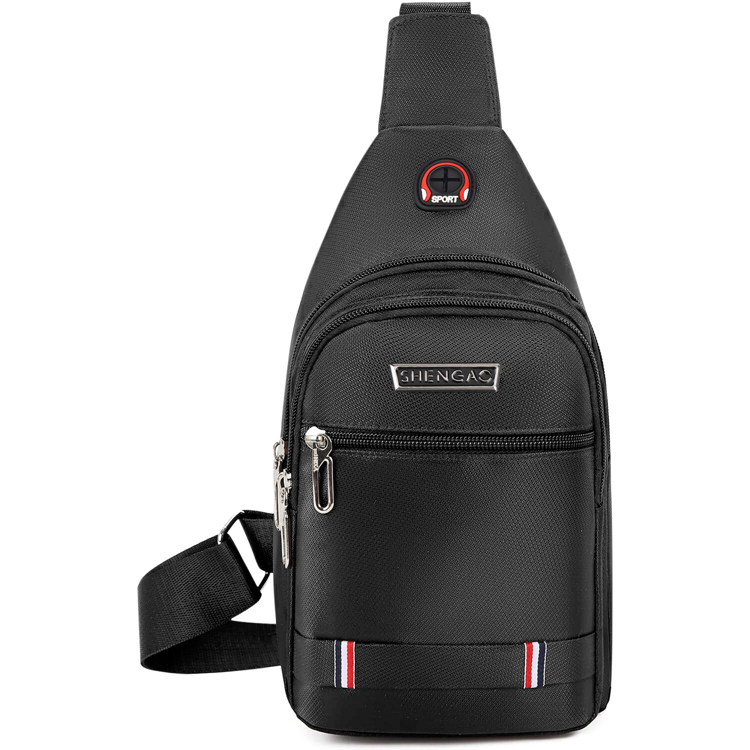 Men’s Crossbody Bag One Shoulder Casual Backpack w/Headphone Hole Sports Travel