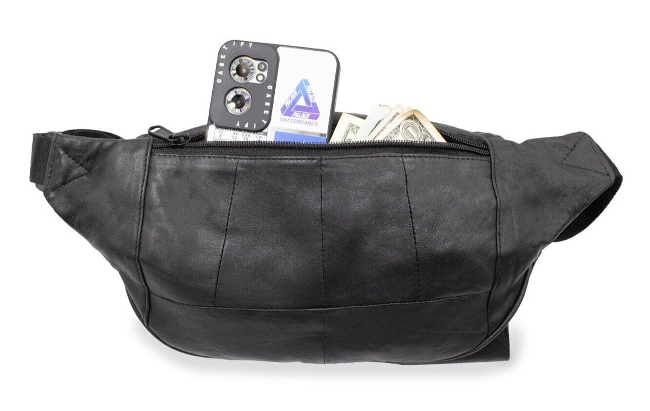 Genuine Leather Fanny Pack, Crossbody Travel Belt Bag for Men/Women