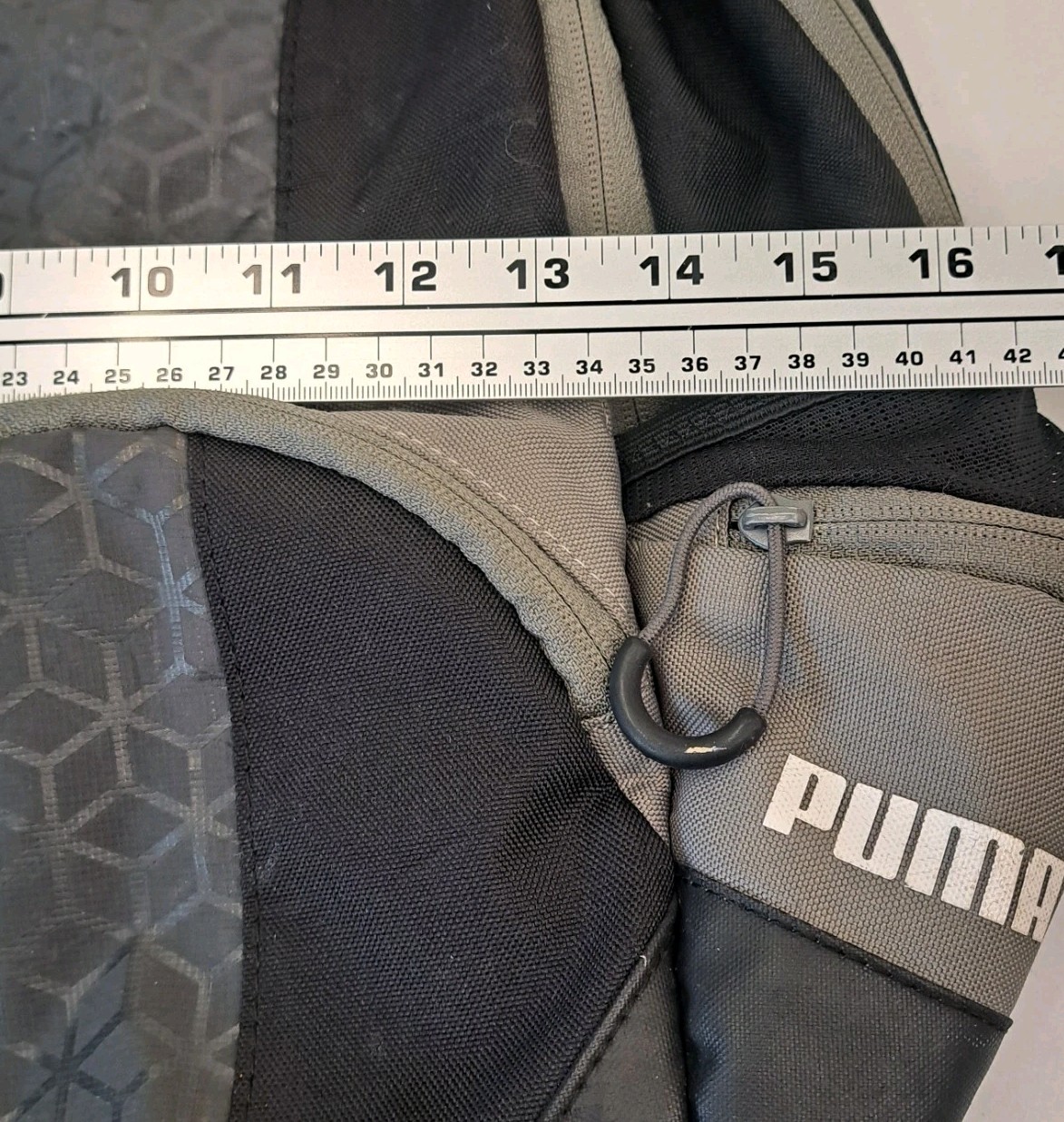 PUMA Backpack Black Orange Logo 18×16 Sports Travel School Bag Camping