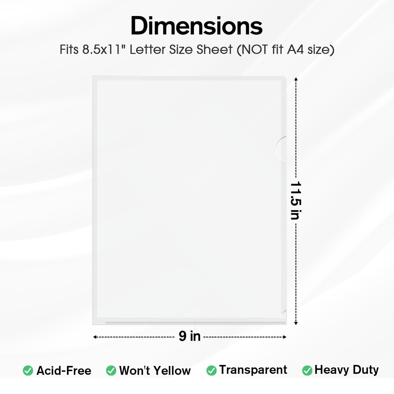 KTRIO Clear Document Folders Project Pockets for 8.5×11 Paper, 48 Pack | Heavy D