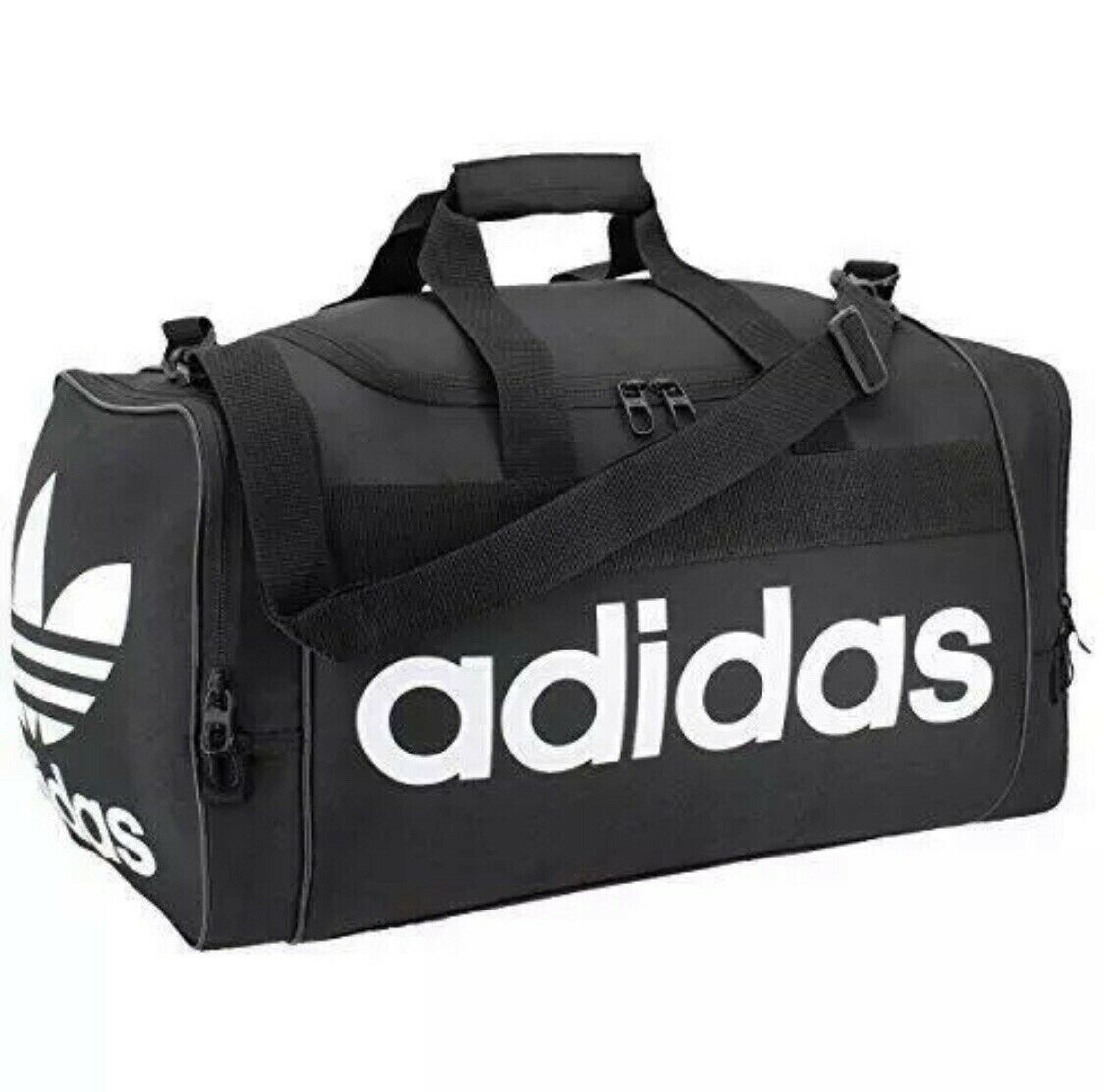 ADIDAS MEDIUM TREFOIL Originals Unisex Santiago Duffel Bag BLACK OS NWT NEW $50