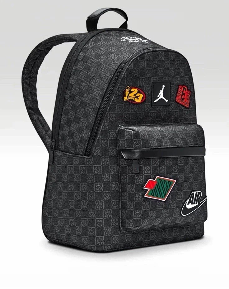 Jordan Air Monogram Backpack 20L Black Bookbag Luxury Bag MA9155-023 Limited
