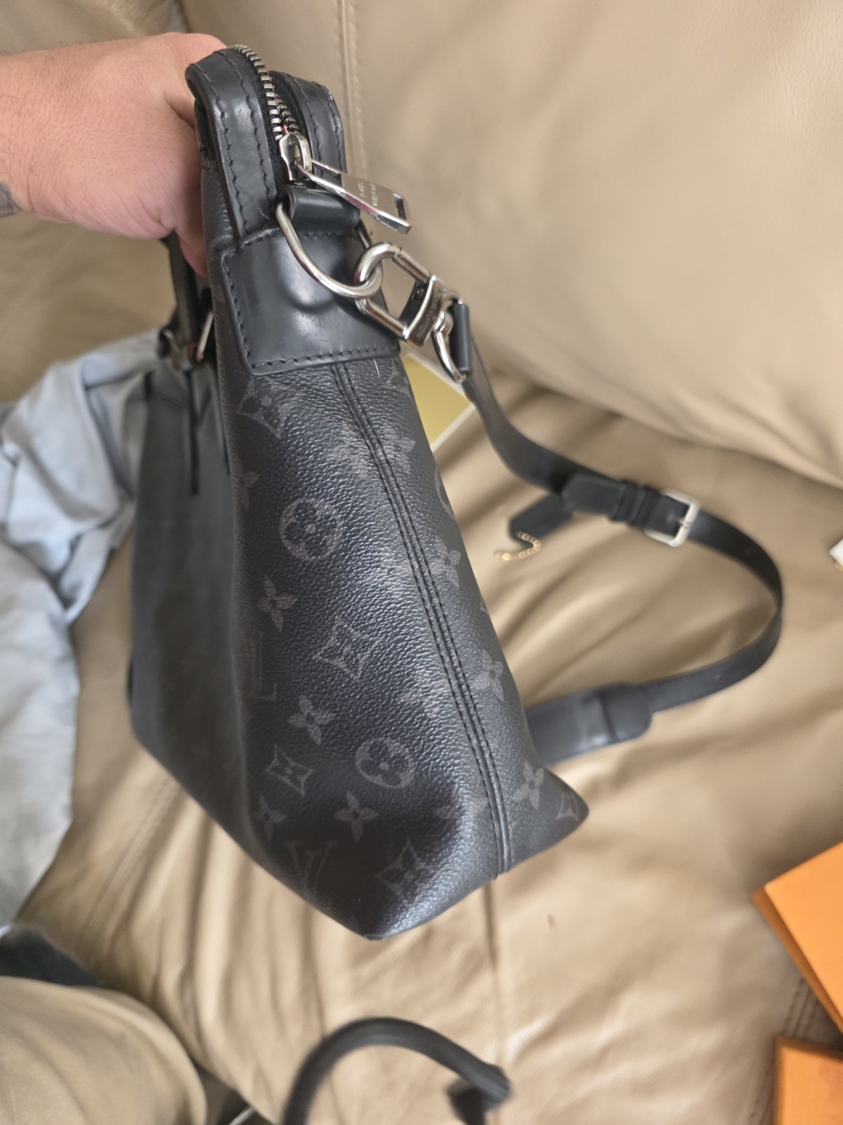 Louis Vuitton Black Monogram Explorer Anton With Detachable Strap & Receipt