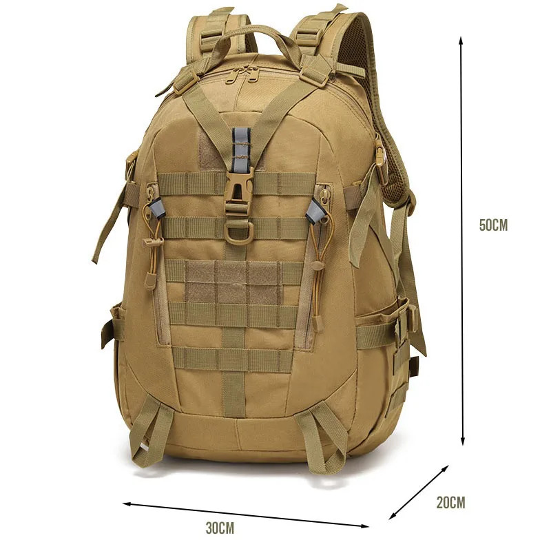 40L Reflective Tactical Backpack Outdoor Molle Camping Hiking Travel Rucksack