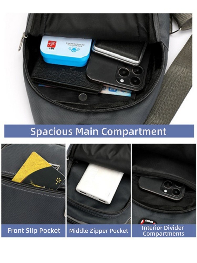Men’s Canvas Sling Backpack Shoulder Bag Travel Casual Crossbody Chest Pack US