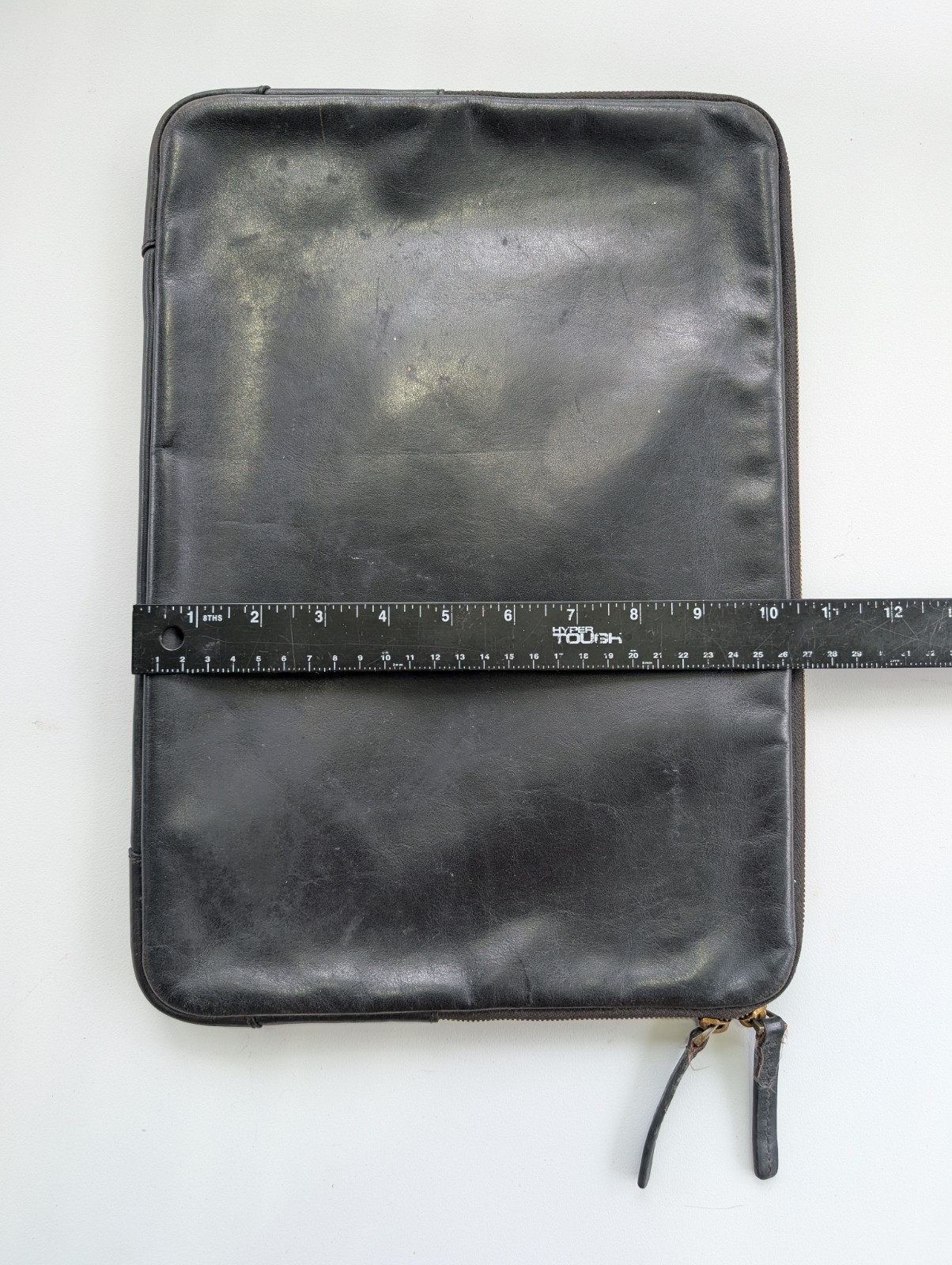 Horizn Studios Black Leather Laptop Sleeve Zip Portfolio Case 15″ Document Holde