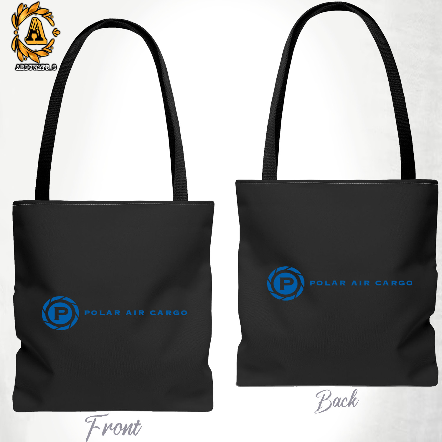 Polar Air Cargo Airlines Logo Tote Bag Size 13″x13″ 16″x16″ Black/White