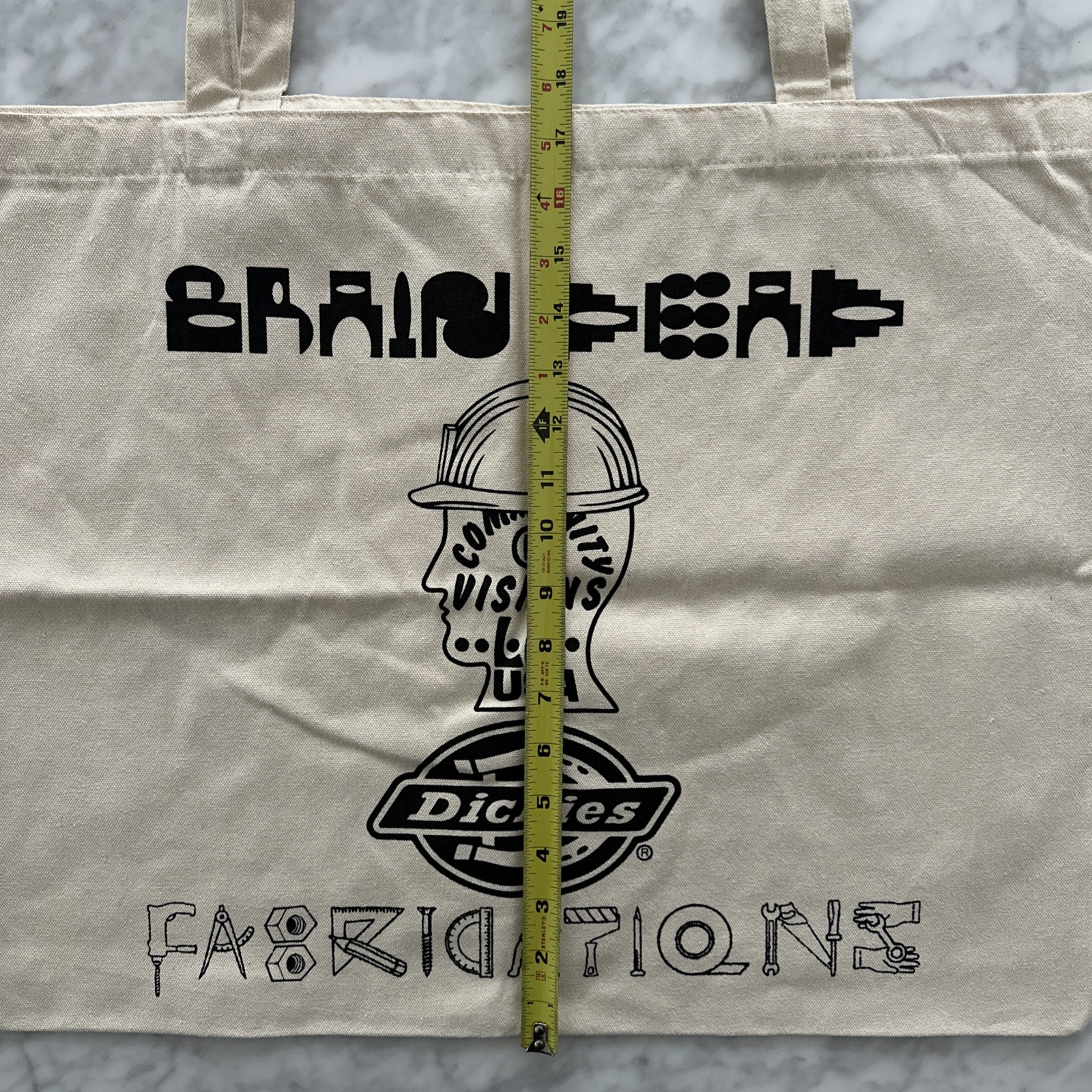 NEW Brain Dead Fabrications + Dickies Sunset LA Large Canvas Tote Bag 22×18″