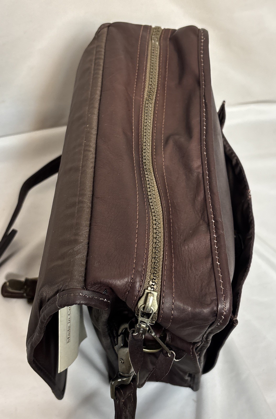 NOS AntiguA W.K Leathers 736 Brown Leather Shoulder Bag Purse Luggage Colombia