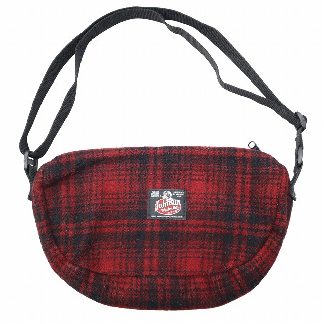Johnson Wool Shoulder Bag Red/Black Men’s AB 17cm/6in, 31.5cm/12.4in