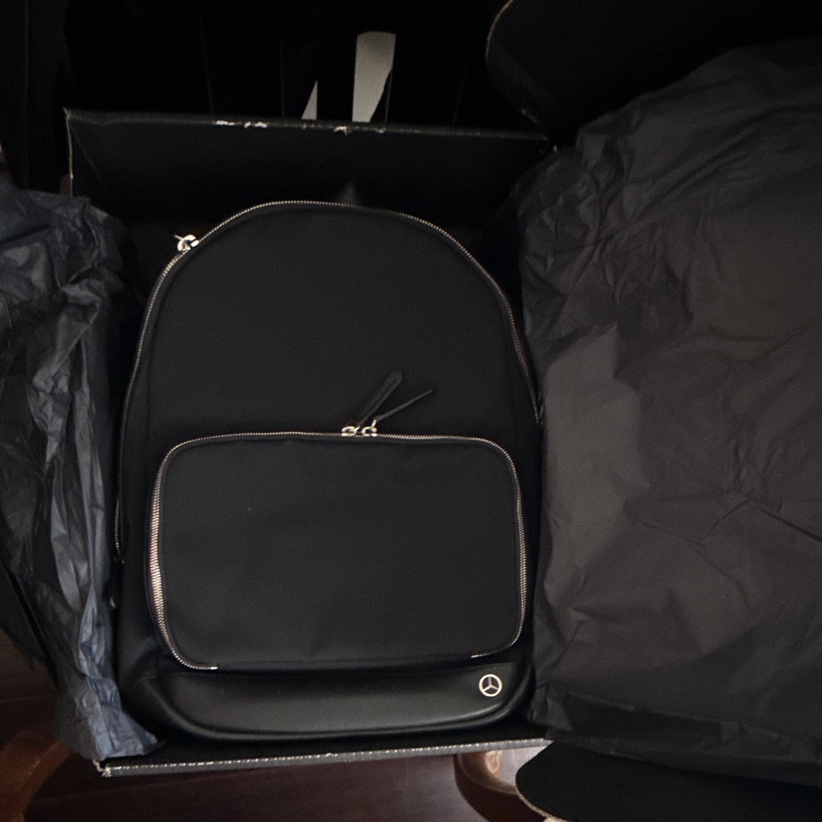 Mercedes-Benz Gift Set with Black Backpack, Blanket, Flashlight, and Umbrella