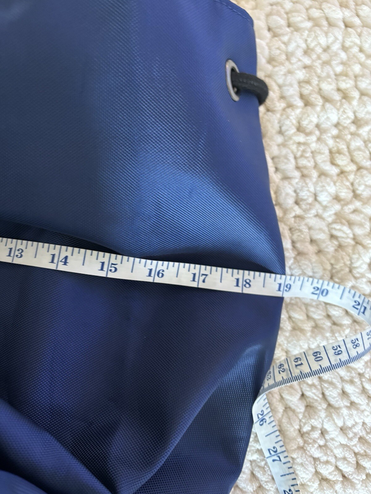 Versace Parfums Draw-string Large Navy Blue With Black Backpack Medusa Logo