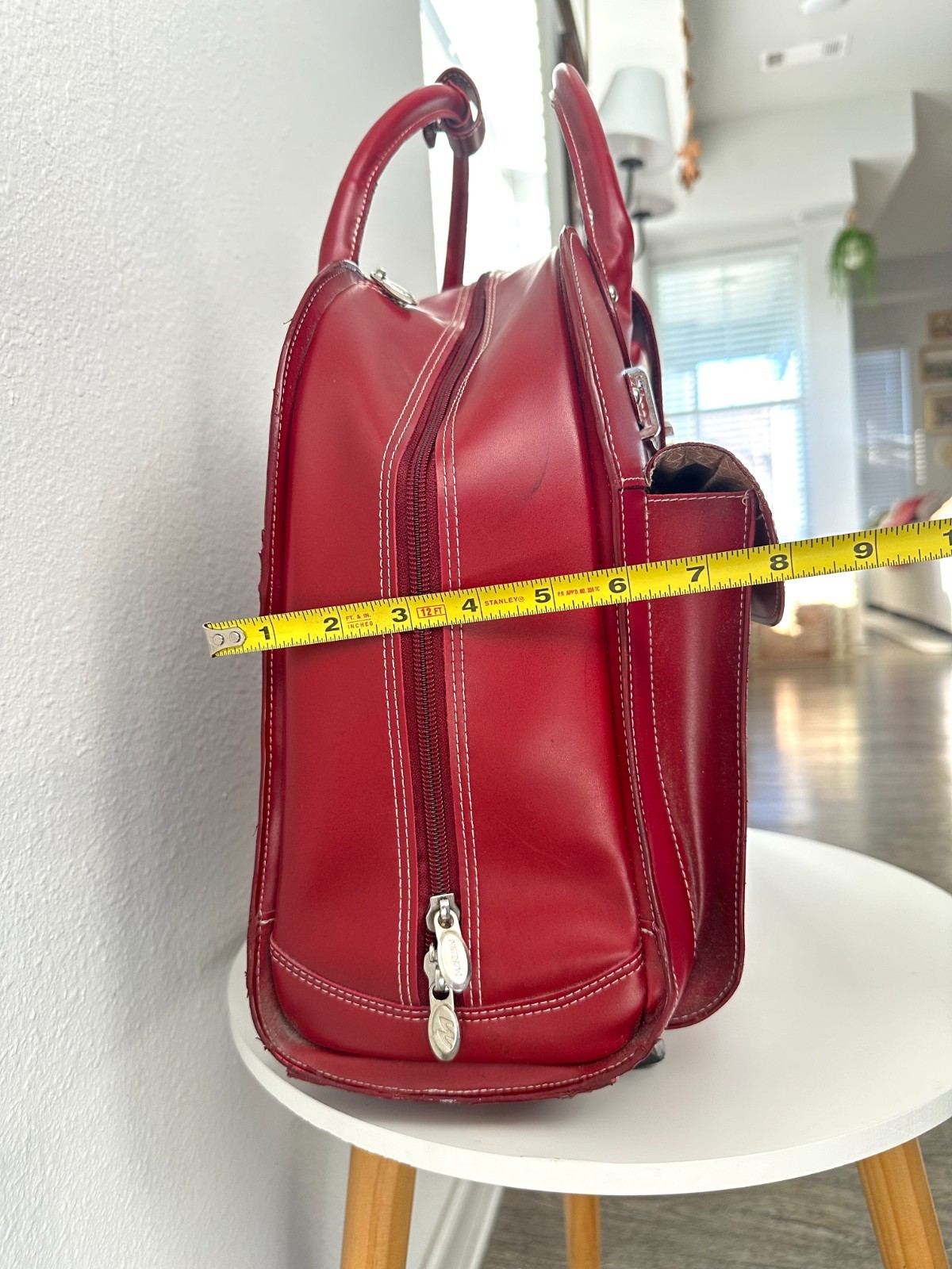 McKlein Edgebrook 15 in. Rolling Laptop Briefcase Red