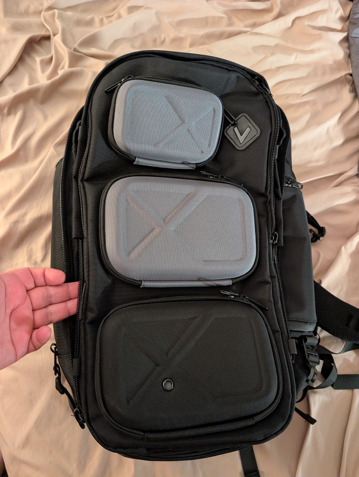 Veria Black And Gray Traveling Backpack With Tons Of Compartments-Travel Bag