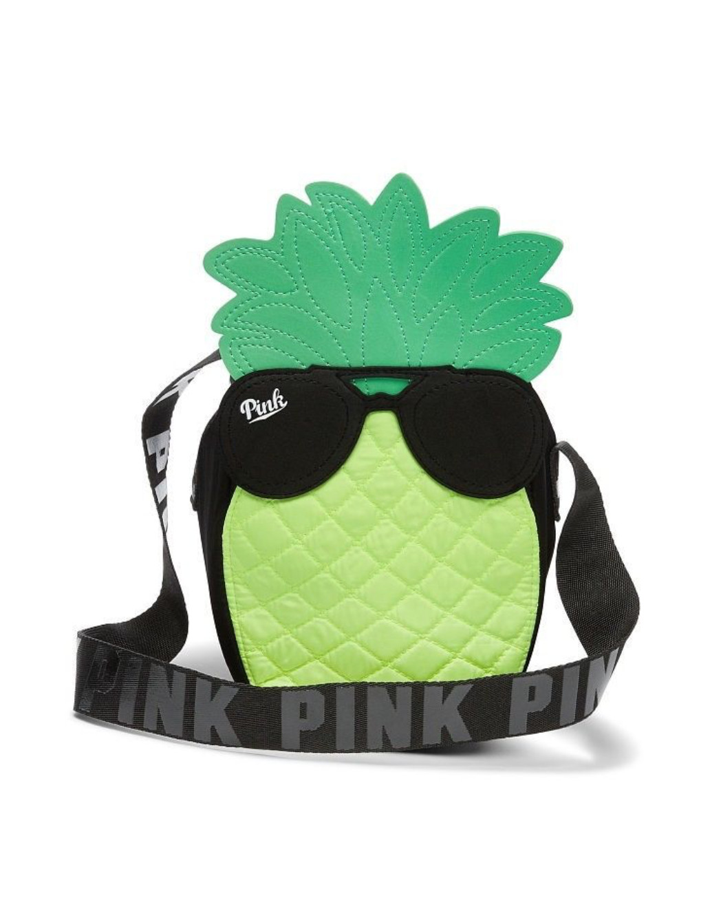 NWT VICTORIA’S SECRET PINK BRIGHT YELLOW PINEAPPLE LUNCH COOLER SHOULDER BAG