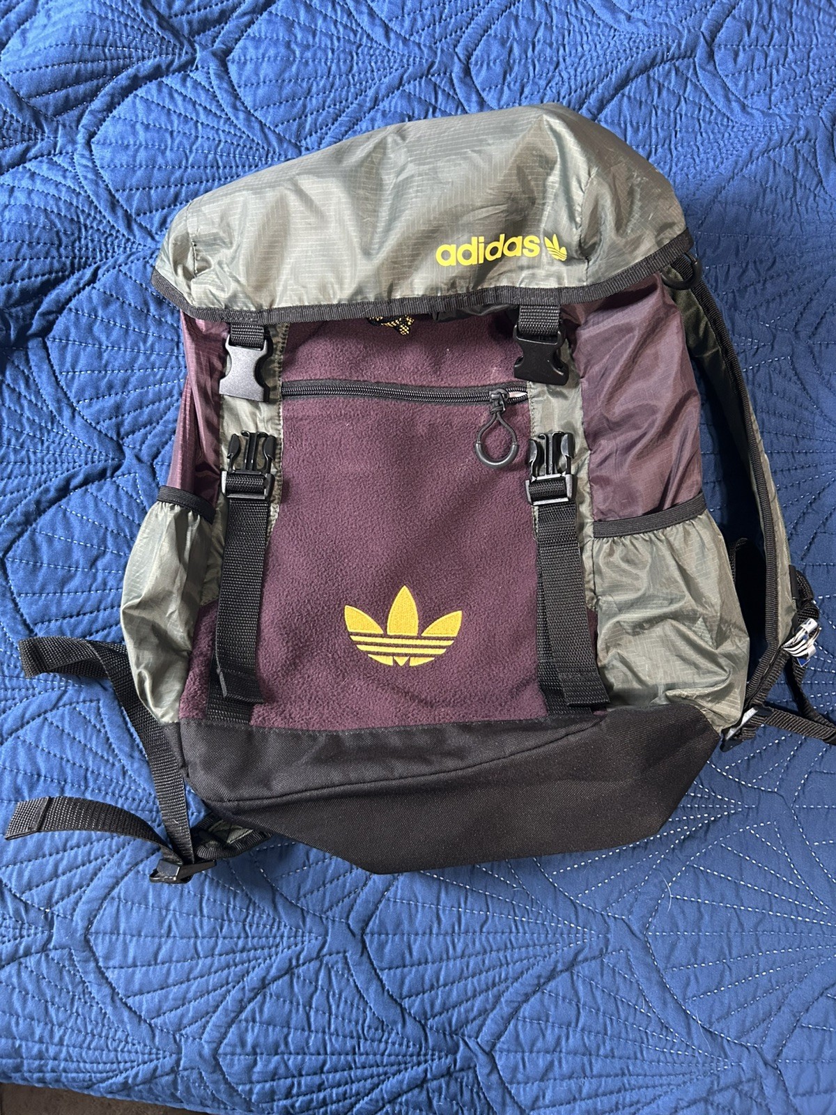 Adidas Originals Premium Essentials Top Loader Backpack Burgundy Green Medium