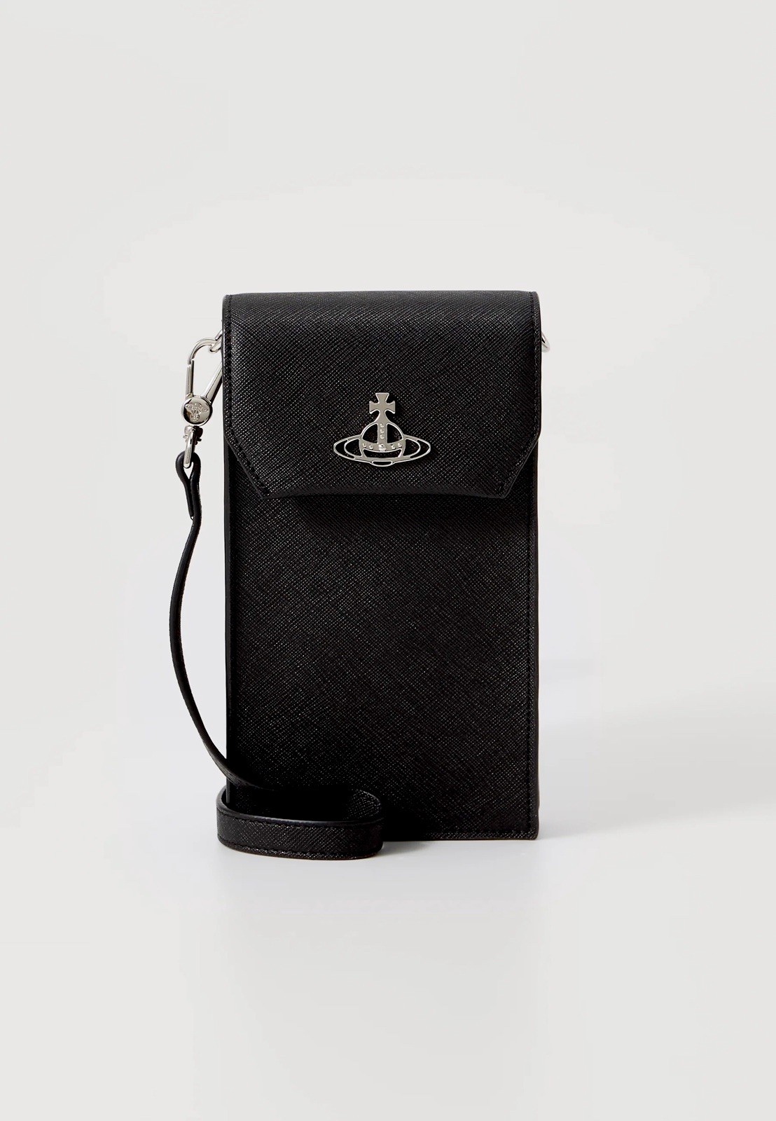 Vivienne Westwood Black Textured Phone bag with Logo Accent