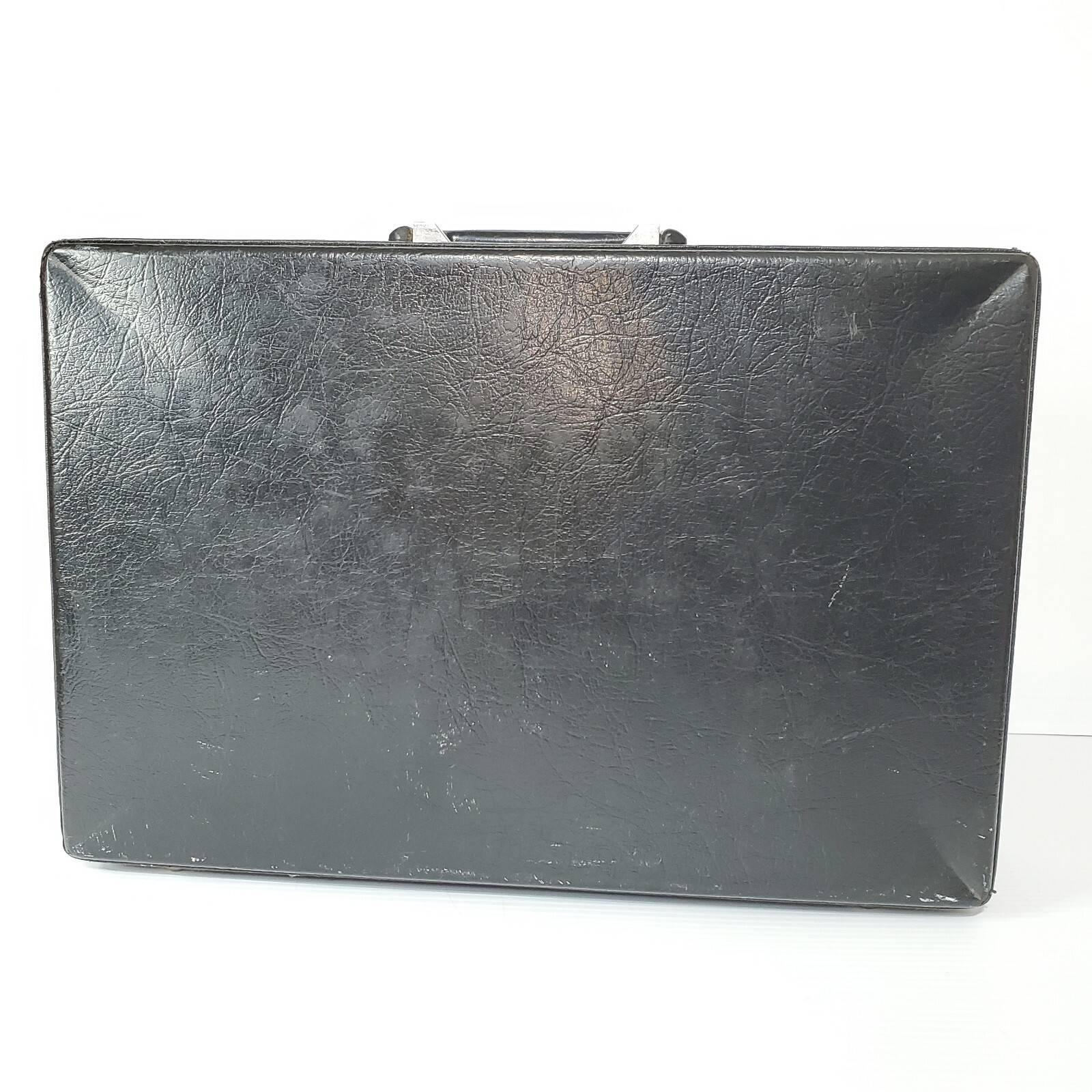 Vintage Black Briefcase Faux Leather Business Travel Case Storage