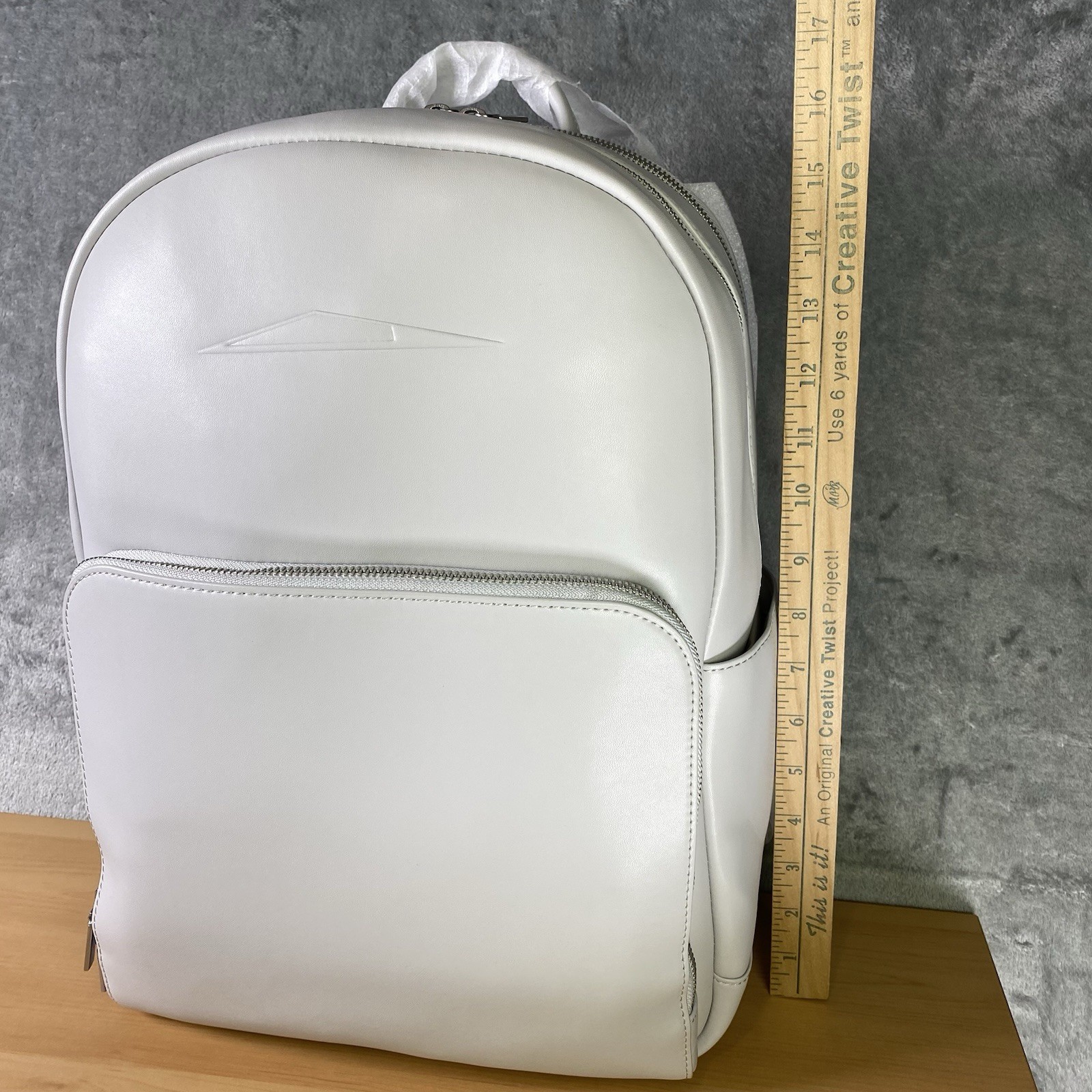 Tesla Cybertruck Elevate Backpack Grey Vegan Leather Tesla Store w/ Satin Cover