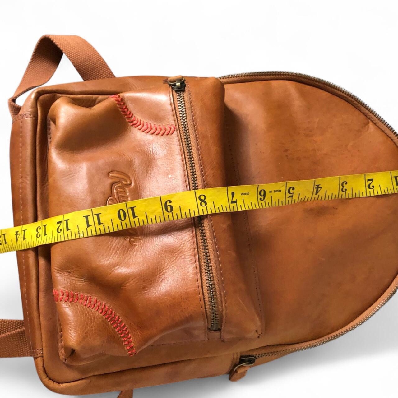 RARE Rawlings Red Label Genuine Leather Backpack Brown Red Stitch Rugged NEW